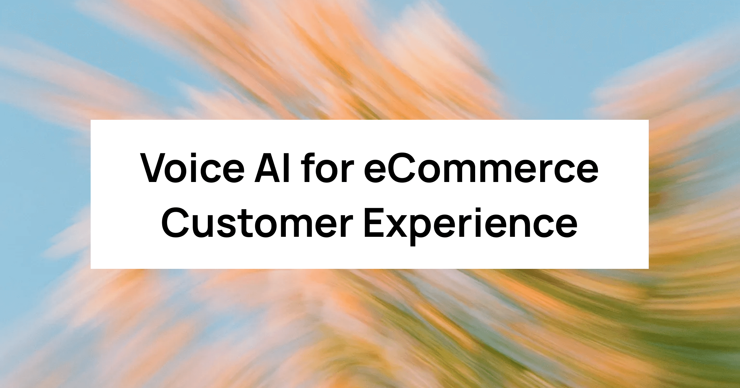 Voice AI for eCommerce Customer Experience
